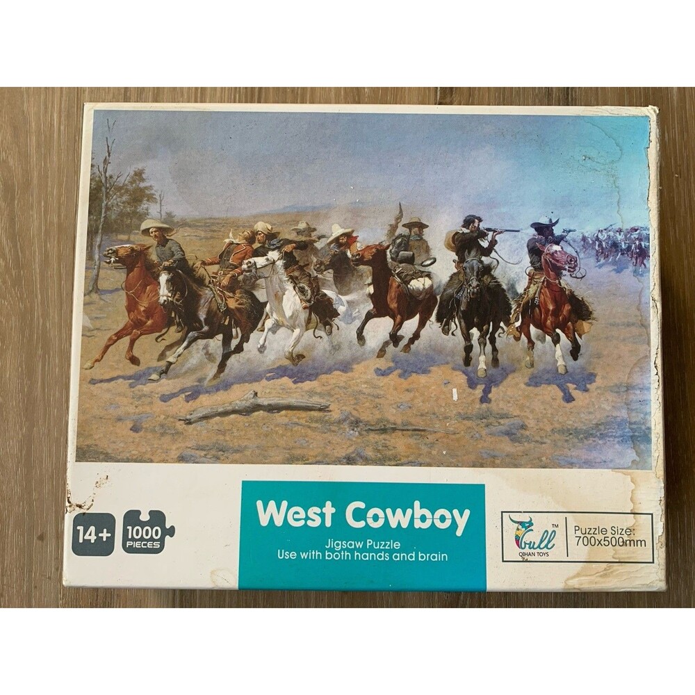 West Cowboy Jigsaw Puzzle 1000 Pieces Gull Qihan Toys  - Barn Find